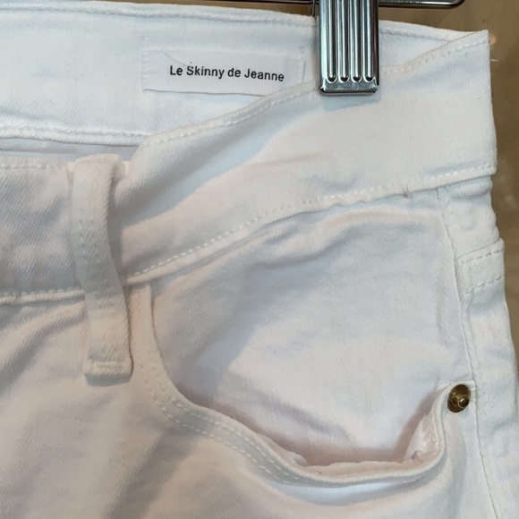 Frame Denim | White Le Skinny de Jeanne Raw Stagger Hem Jeans Classic Skinny 28 - Picture 6 of 16
